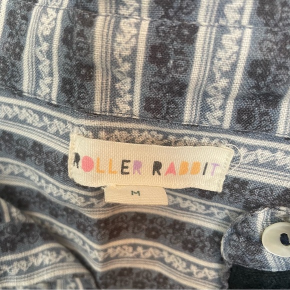 Roller Rabbit 100% Linen Striped Button Front Dress M - Picture 5 of 7